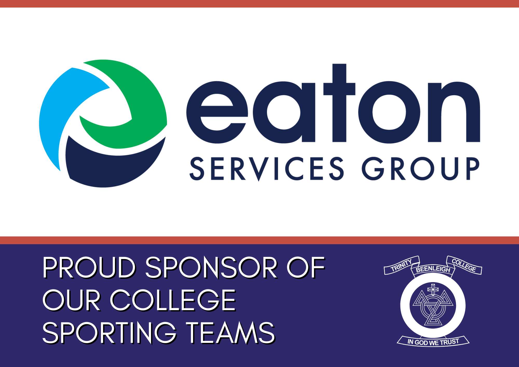 Eaton Services Group logo representing a sponsor supporting college sporting teams and community partnerships